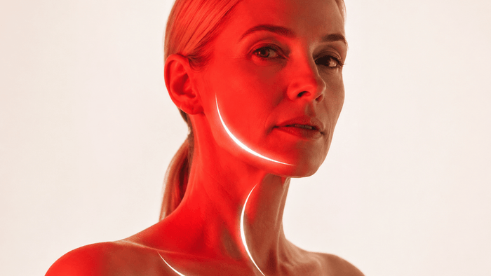 Woman red LED 